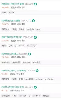 各大城市web前端开发工资大比拼,看完你肯定也想转行了